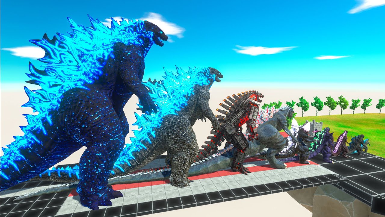 EVOLUTION of NEW GODZILLA Supercharged Size Comparison VS Team TITANUS RED + DESTOROYAH + KONG SHIMO