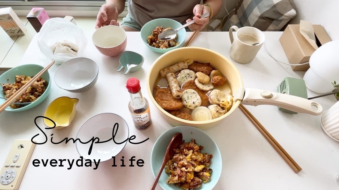 Simple everyday life: Daily vlog - Making 汤圆, Public Garden, Taobao, Japanese Oden soup, Cold noodle