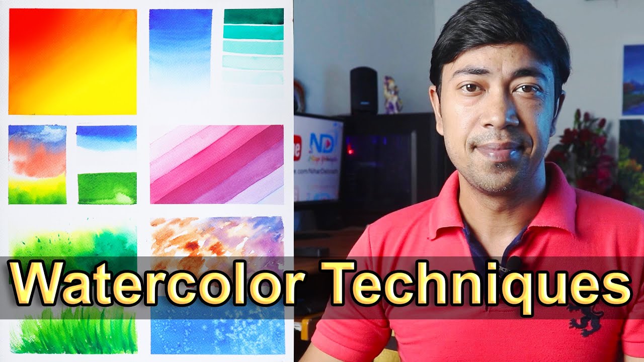 Watercolor Painting Techniques for Beginners 💦Watercolor class💦 IN HINDI