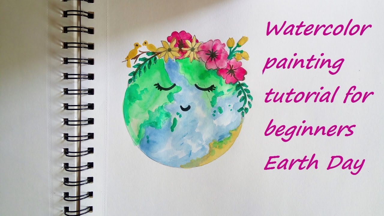 Earth Day Watercolor Painting Tutorial For Beginners | Beautiful Planet Earth Painting