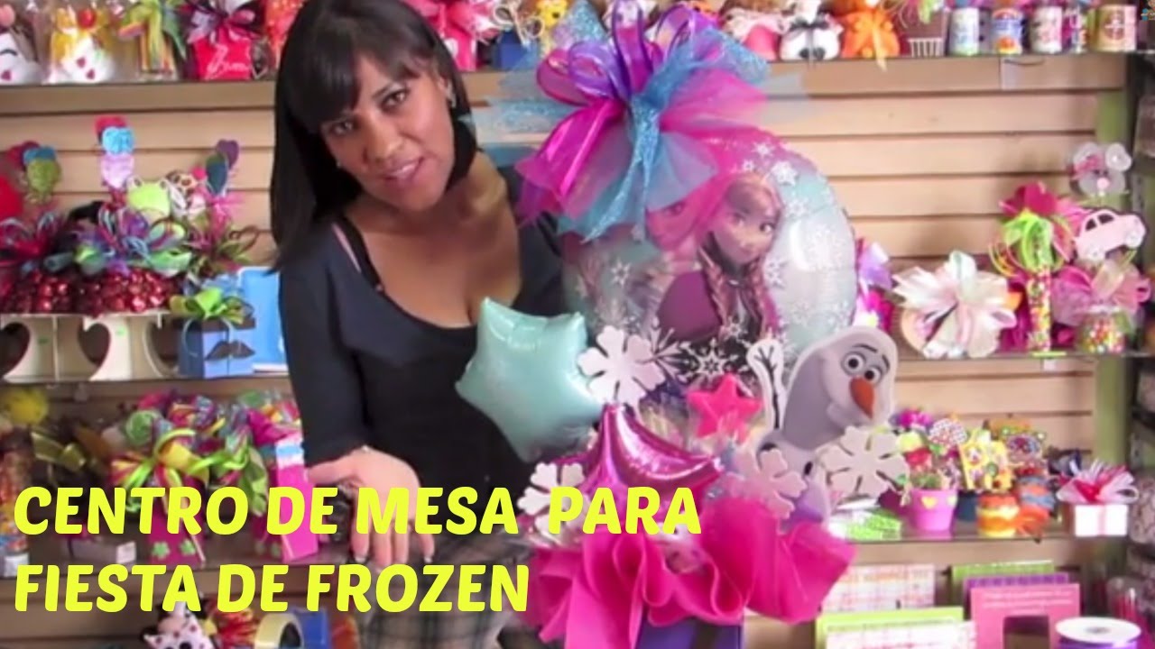 centro de mesa facil para fiesta de frozen // una aventura congelada