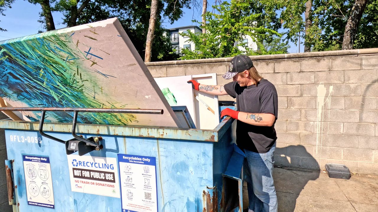 Recycling Bin FULL of Wall Art - These Canvases are Massive!