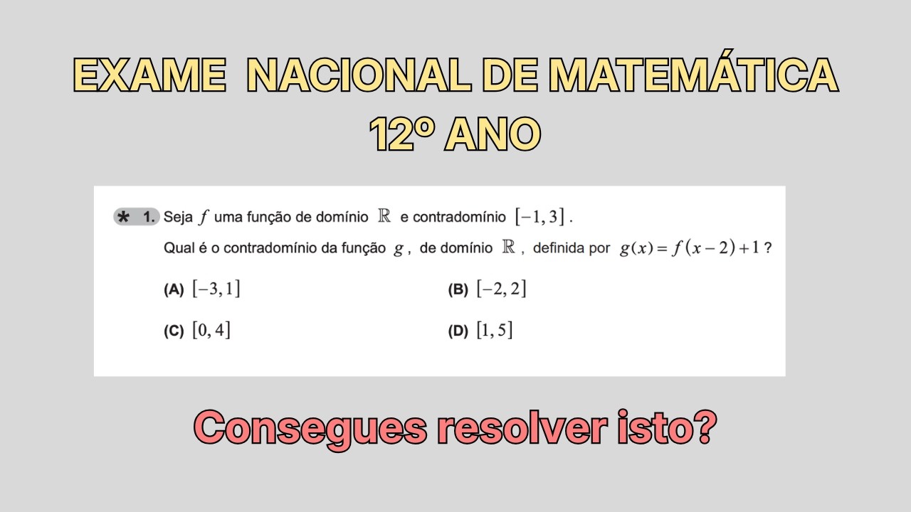 Funções - Exame Nacional de Matemática A