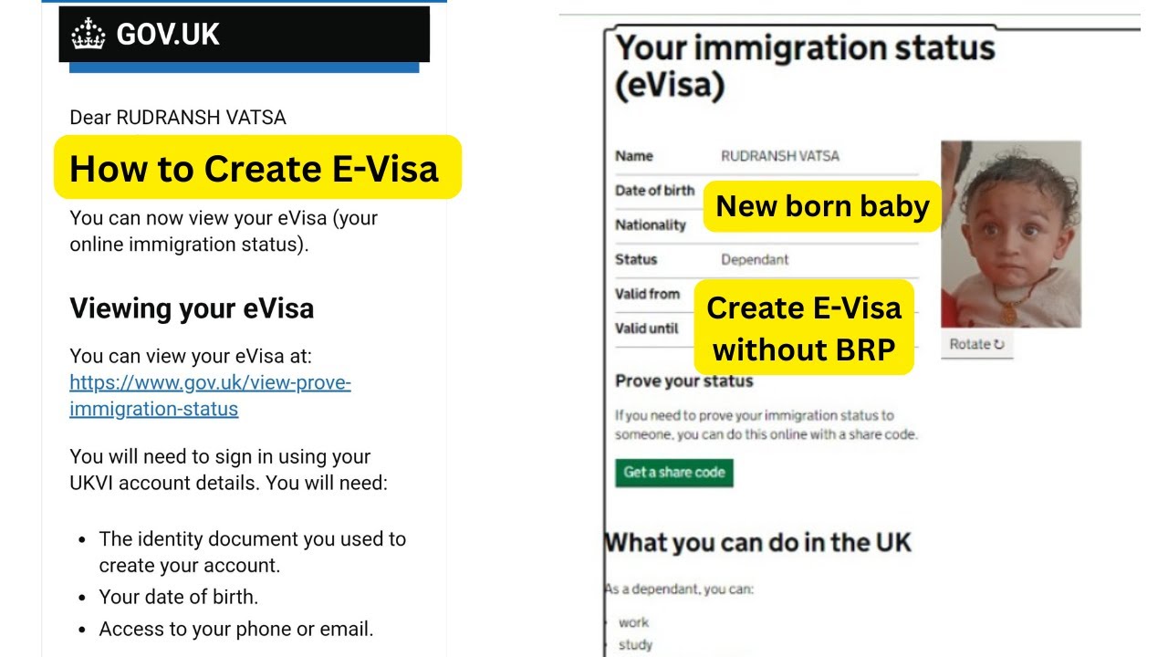 How to Create UK E Visa//New Born Baby//New Applicant//Without BRP//New UK Visa #uk #ukvisa #evisa