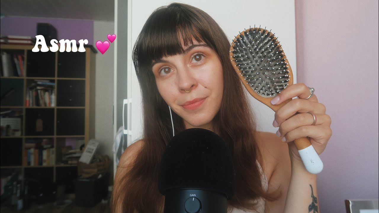 ASMR hair brushing and positive affirmations ~ brushing my hair and yours
