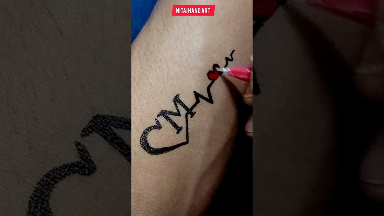 M tattoo ✨✨ #tattoo #letter #viral #shorts