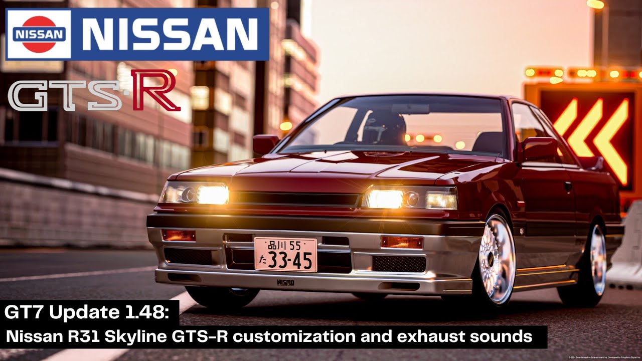 GT7 Update 1.48: Nissan R31 Skyline GTS-R customizations and exhaust sounds