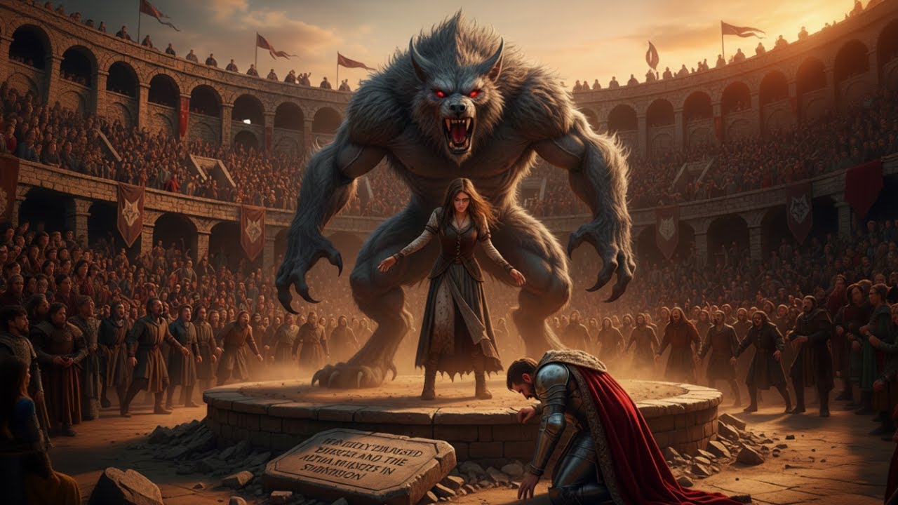 PUBLICLY EMBARRASSED IN THE ARENA, HER GREY LYCAN EMERGES AND THE ALPHA KING KNEELS IN SUBMISSION.