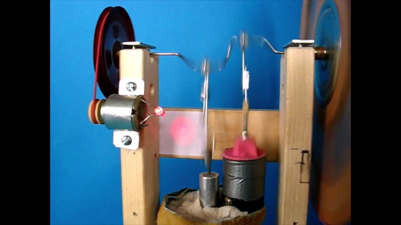Stirlingmotor 2 DIY, improved, with generator and LED