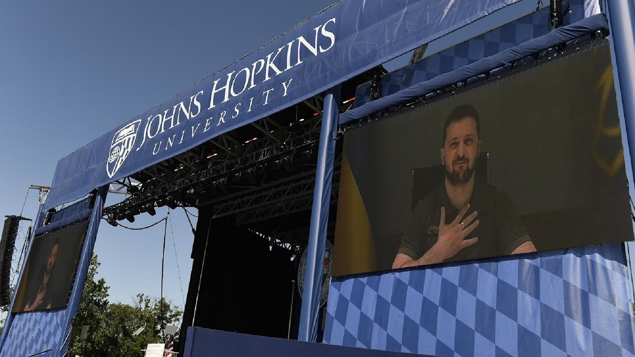 Volodomyr Zelenskyy Surprises Graduates | 2023 Johns Hopkins Commencement.
