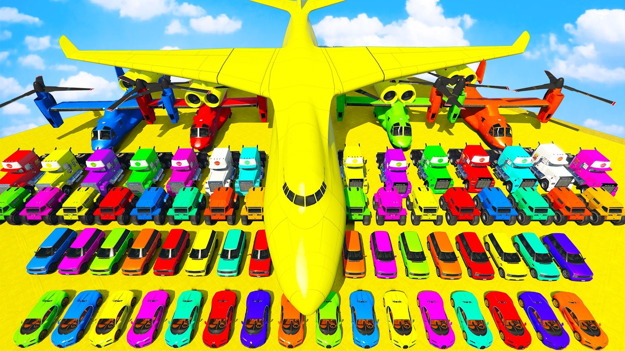GTA V Epic New Stunt Race For Car Racing Challenge by Spider-man and Friends With Amazing Car Planes