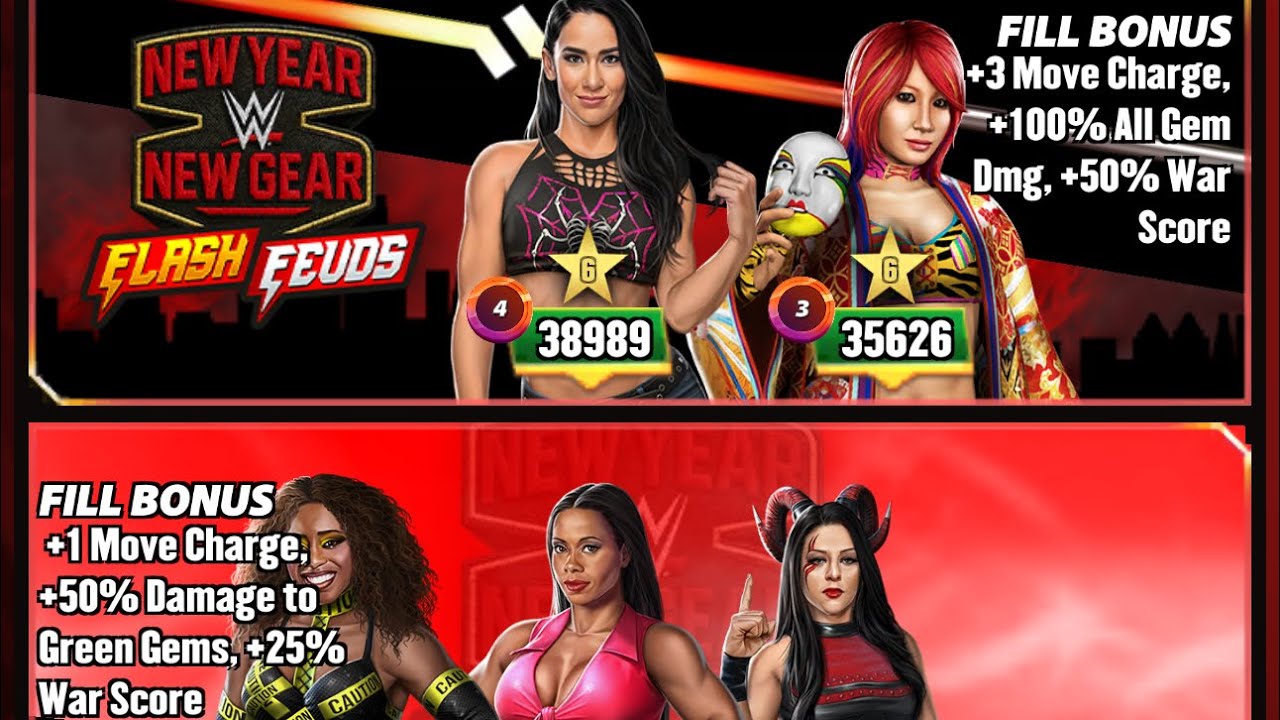 New Year New Gear Flash Feud 1 Gameplay #wwechampions #scopely #team2bob 