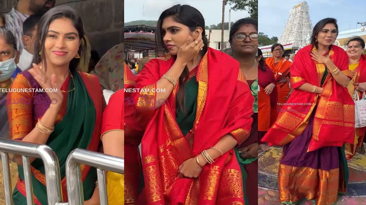 Actress And Jabardasth Artist Satya Sri Spotted At Tirumala Temple