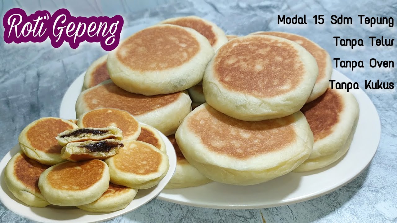ROTI GEPENG ISI COKLAT || Modal 15 sdm tepung,tanpa telur,tanpa oven,tanpa kukus,hasil lembut