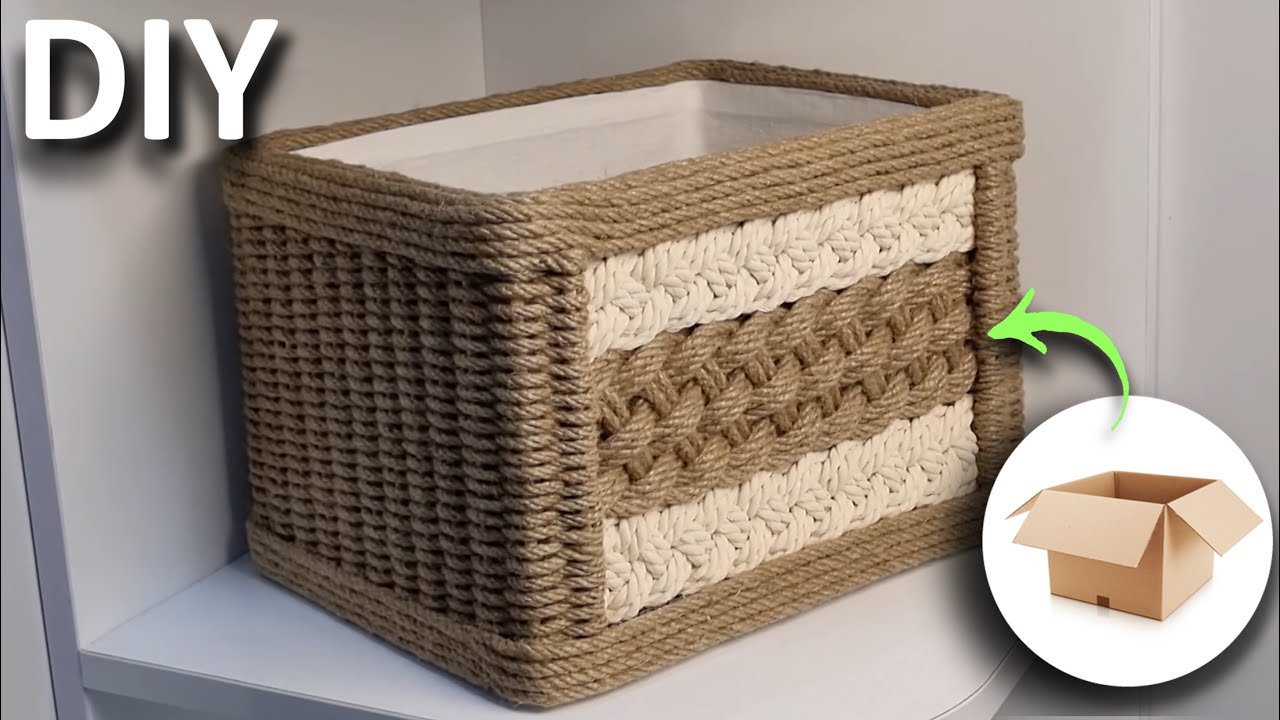 How Easy it is to Turn a Cardboard Box into a Wonderful Organizer Basket! / Waste Recycling!