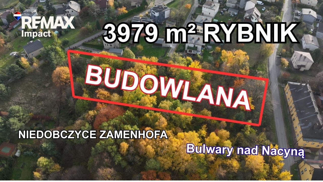 Działka Budowlana 3979 m&sup2; na Sprzedaż &ndash; Rybnik Niedobczyce, ul. Zamenhofa
