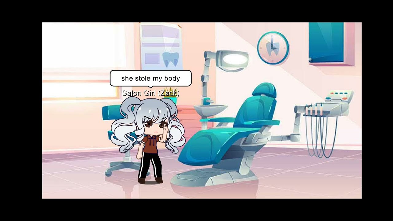 Gacha Life Zack swap clothes with Salon Girl and swap body