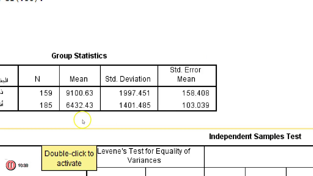 #SPSS الدرس رقم7: قراءة وكتابة نتائج اختبار (ت) لعينتين مستقلتين