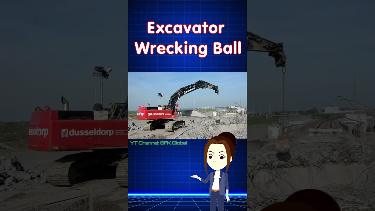 Excavator Wrecking Ball Demolition - Equipment Skills | Excavator Working #excavator #automobile
