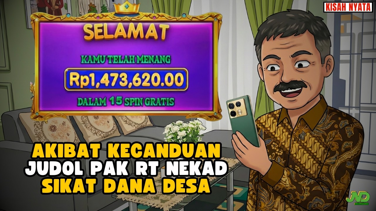 AKIBAT KECANDUAN JUDOL PAK RT NEKAD SIKAT DANA DESA ||ANIMASI AZAB