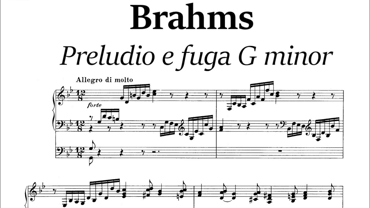 Brahms Preludio e Fuga in G minor