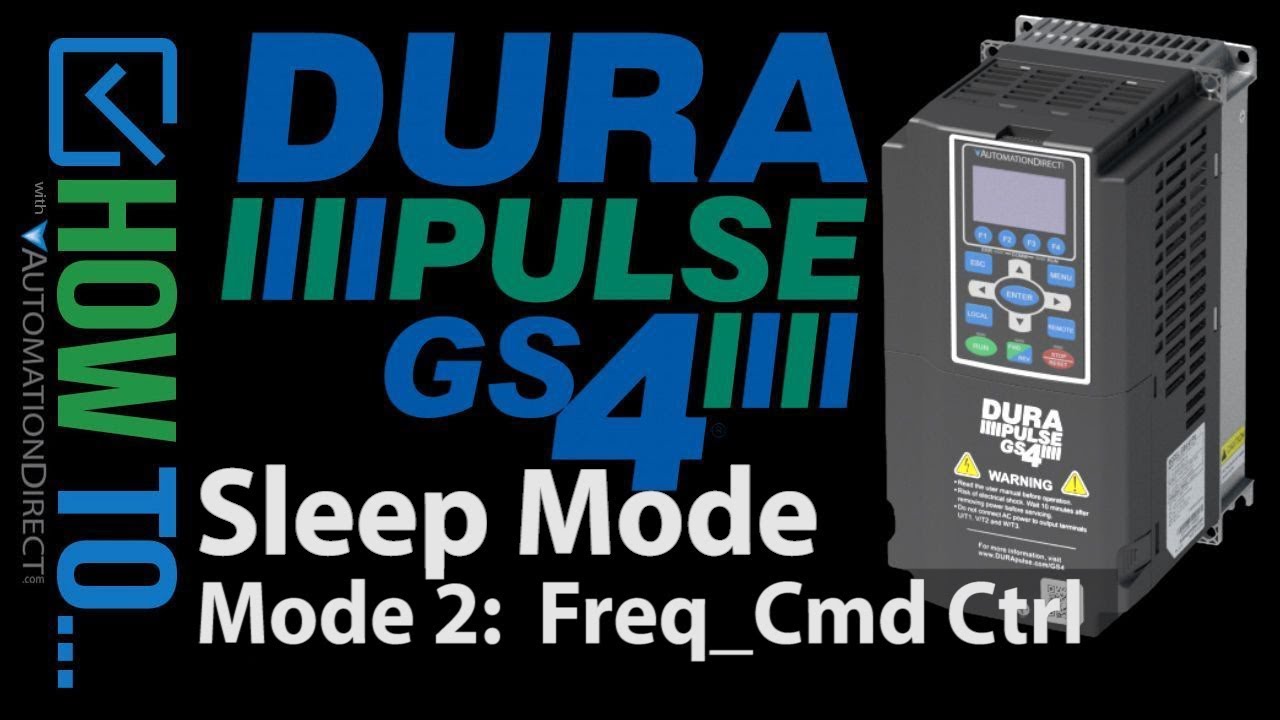 DURApulse GS4 VFD Sleep Mode 2 - PID Frequency Cmd Controlled from AutomationDirect