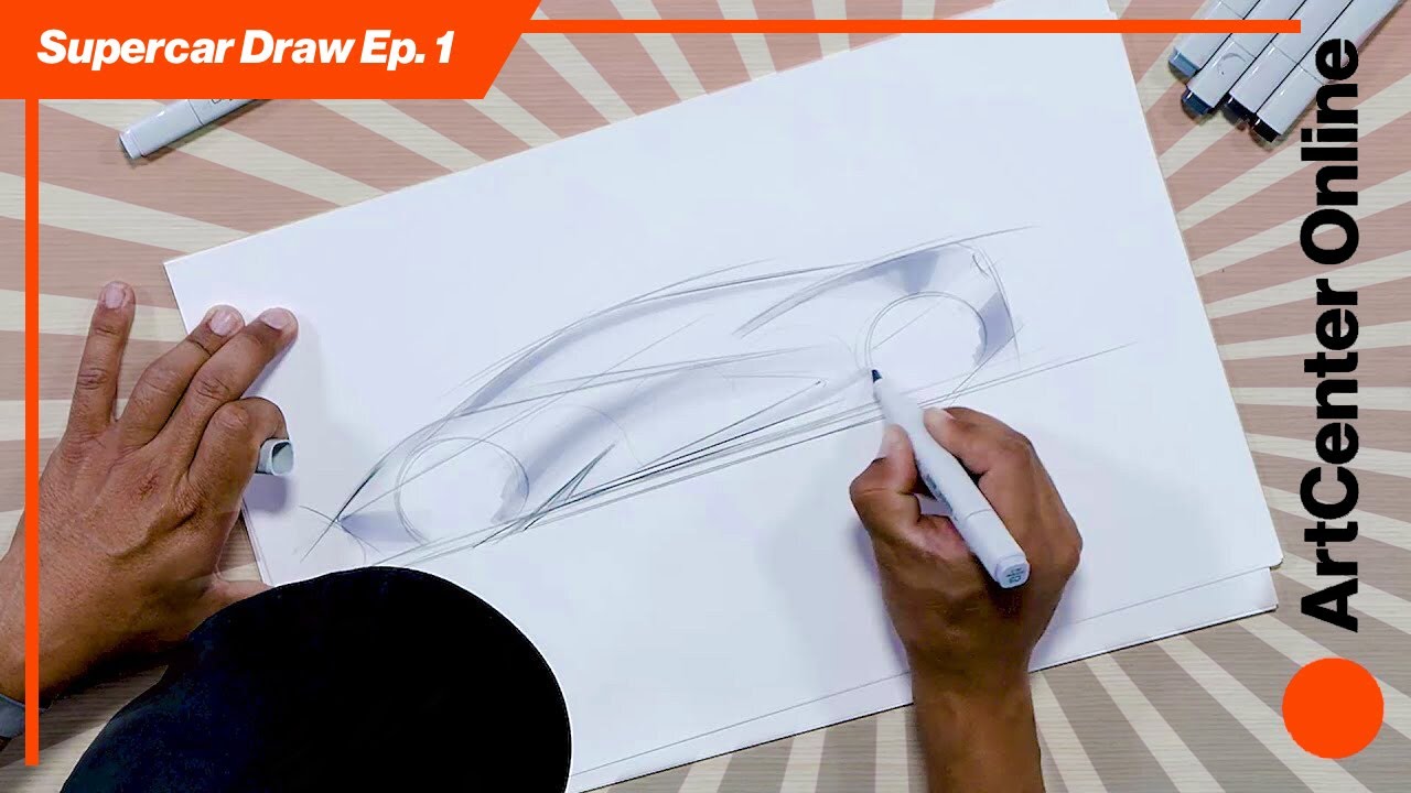 ArtCenter Online | How to Draw A Supercar | Sketch Tutorial Part 1