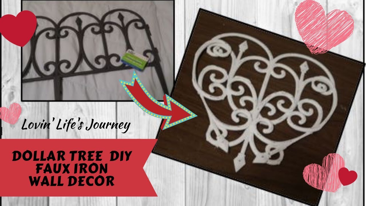DIY Dollar Tree Farmhouse Faux Iron Wall Decor | Valentine's Decor