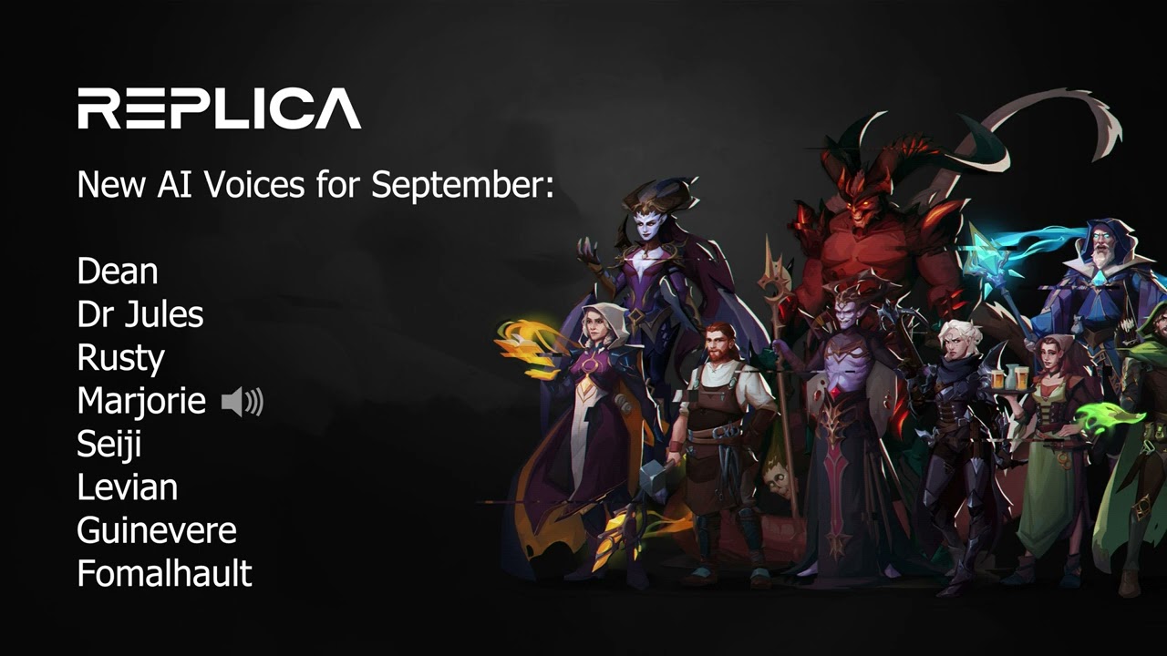 New Replica Voices - September 2022
