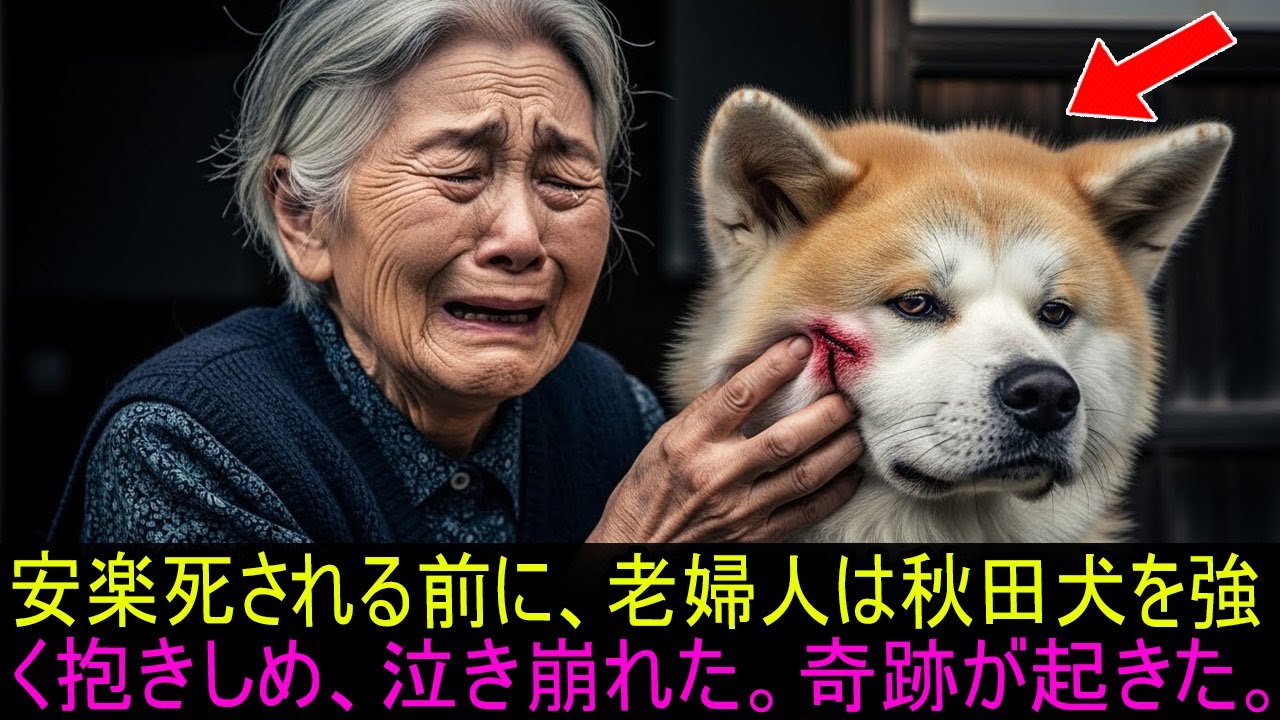 「どうか、あと一日だけ生かしてあげてください……」安楽死される前に、老婦人は秋田犬を強く抱きしめ、泣き崩れた。奇跡が起きた。