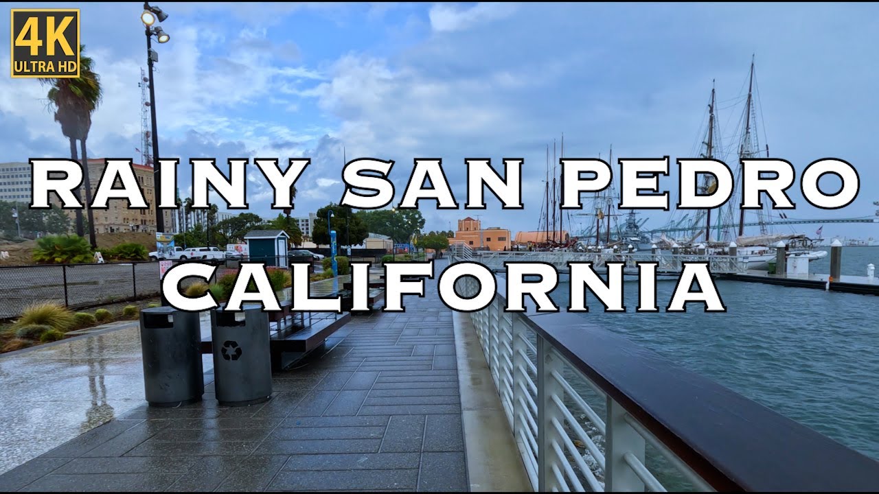 Rainy San Pedro, California | 4K | 40 Minute POV Virtual Treadmill Immersive ASMR Walk