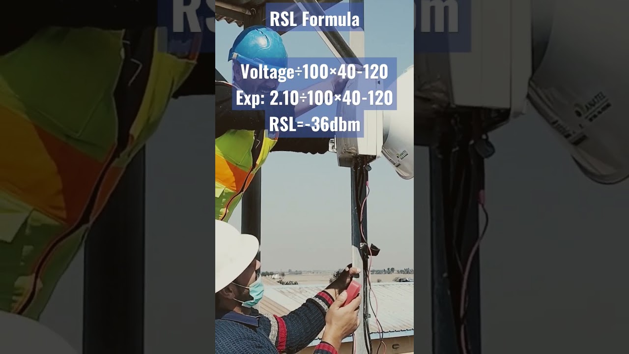 RSL FormulaVoltage&divide;100&times;40-120Exp: 2.10&divide;100&times;40-120RSL=-36dbm #ericsson #configuration #minilink