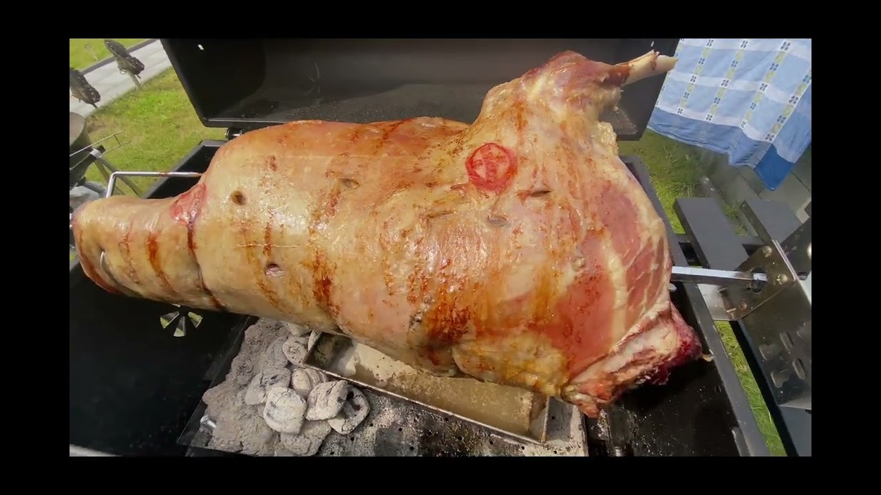 Grilled Lamb Roast Slow Cooking 5 Hours(Mangalda kuzu cevirme)