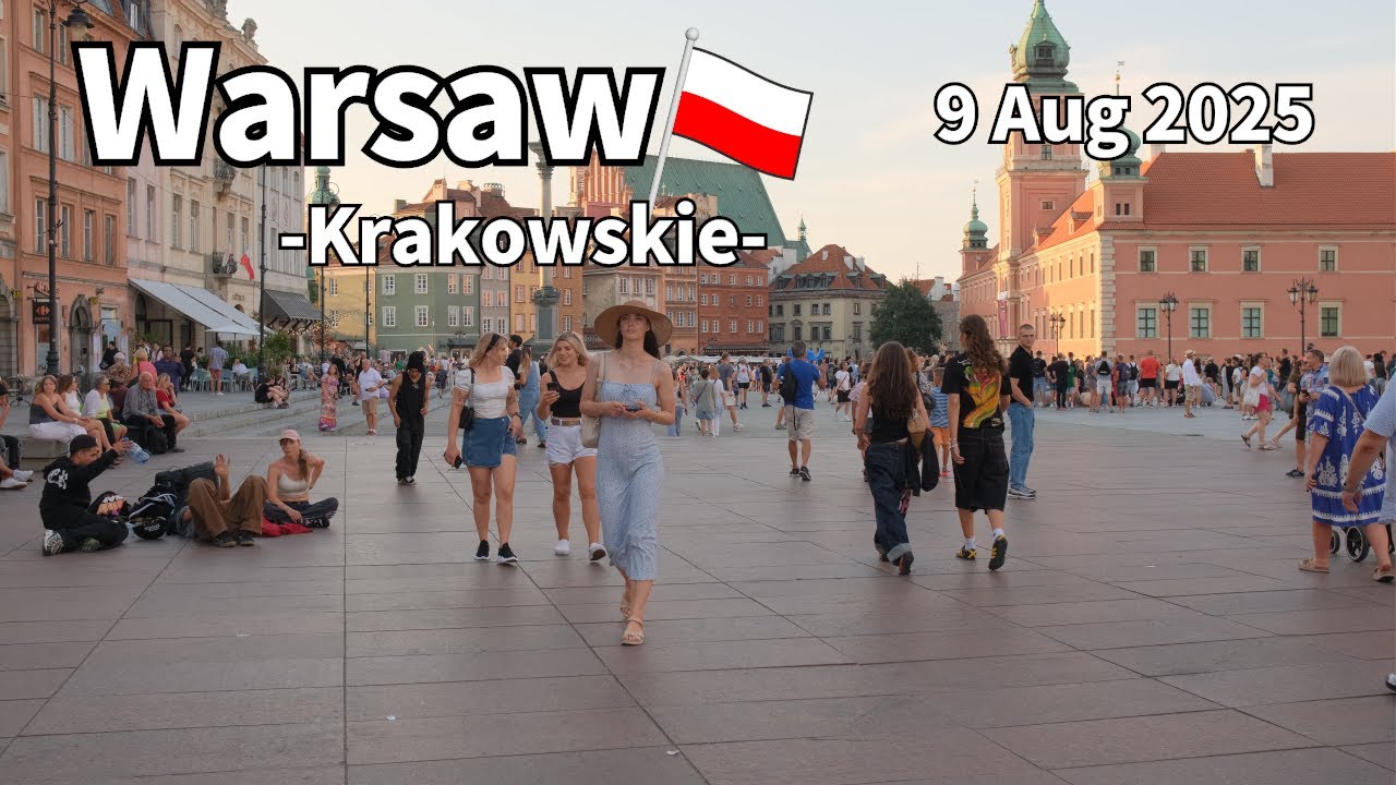 Summer Walk Warsaw Krakowskie Poland - 9 August 2025 | Walking Tour