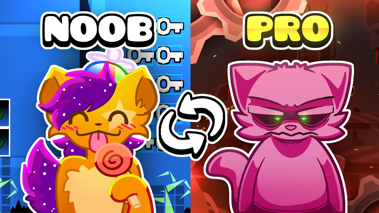Обмен сборками: Нуб против Профессиональной версии | Geometry Dash
