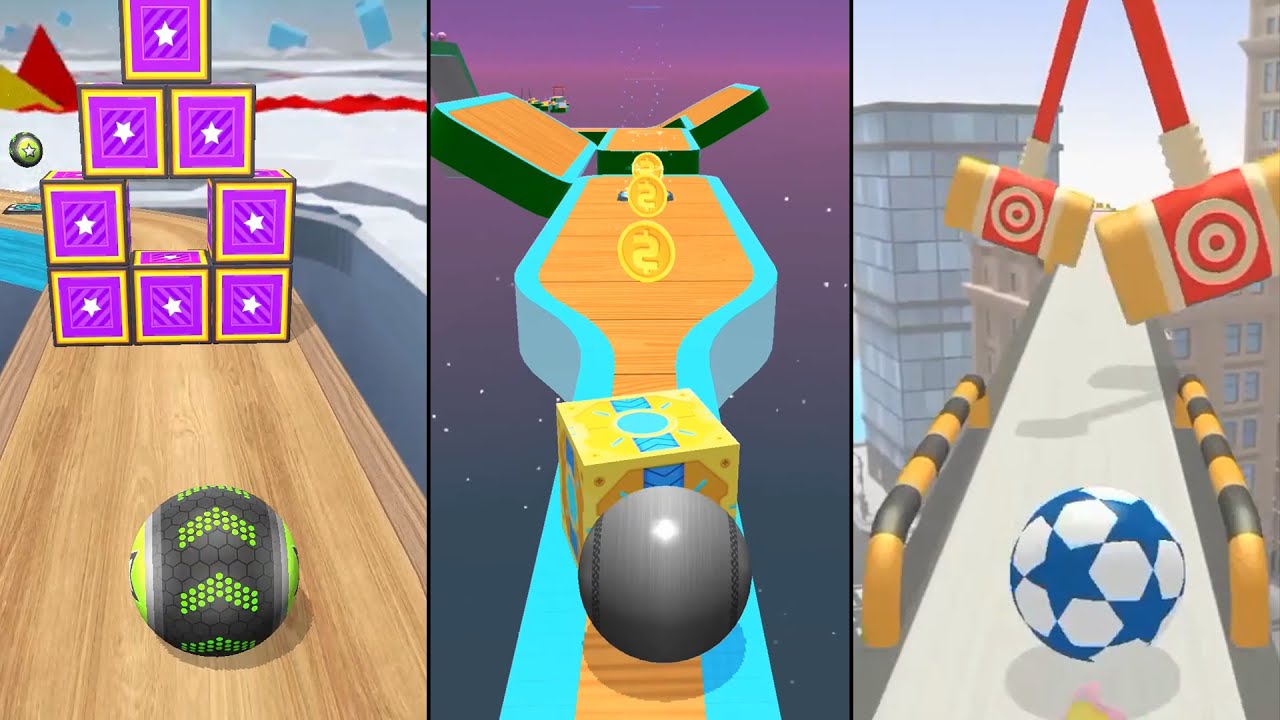 Going Balls vs Sky Rolling Balls vs Action Balls Gameplay Comparison (Levels 53-60)