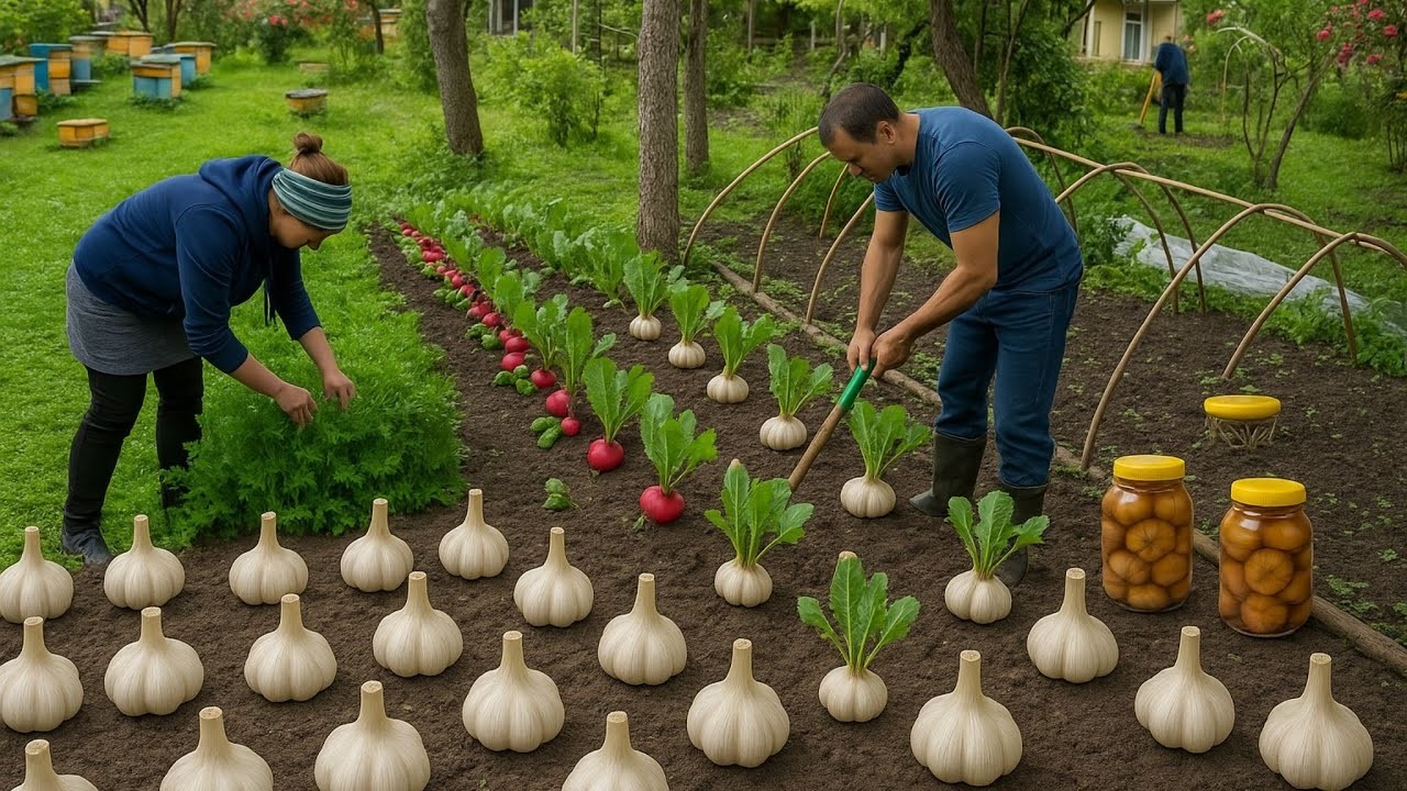 AZERBAIJAN Village Life &ndash;Fresh Garlic Harvest & Traditional Vinegar Pickling |1 Hour Relaxing  Video