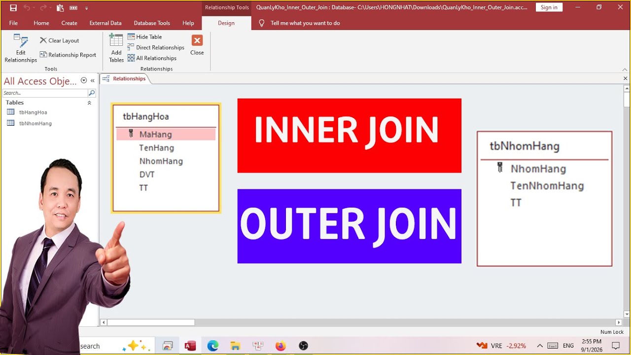 Inner Join vaf Outer Join trong MS Access - Học MS Access