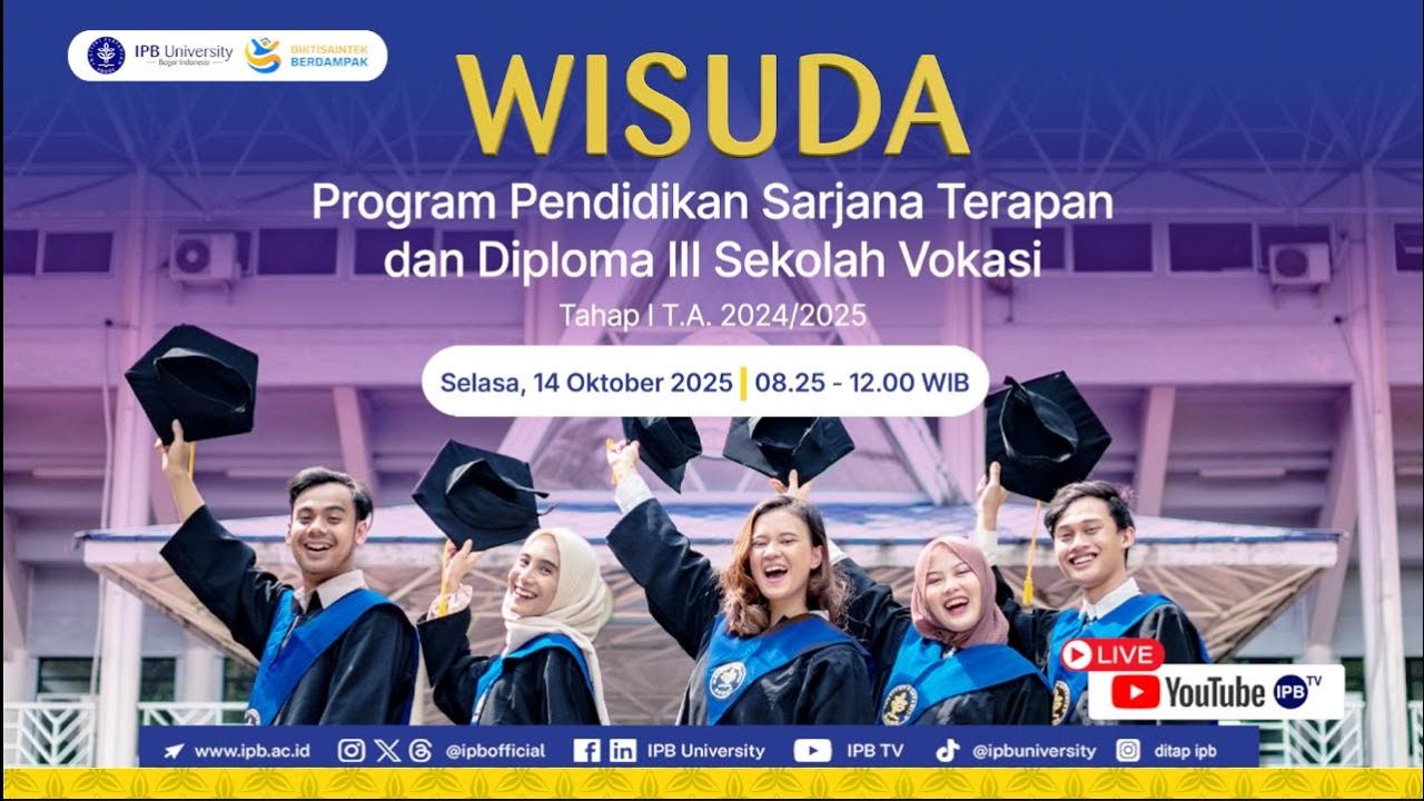 Wisuda Program Pendidikan Sarjana Terapan dan Diploma III Sekolah Vokasi IPB Tahap 1 2024-2025