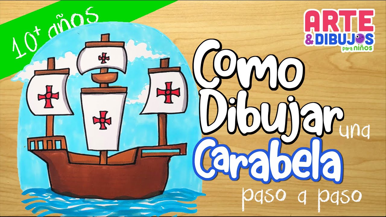 Como dibujar a una CARABELA de CRISTÓBAL COLÓN para niños