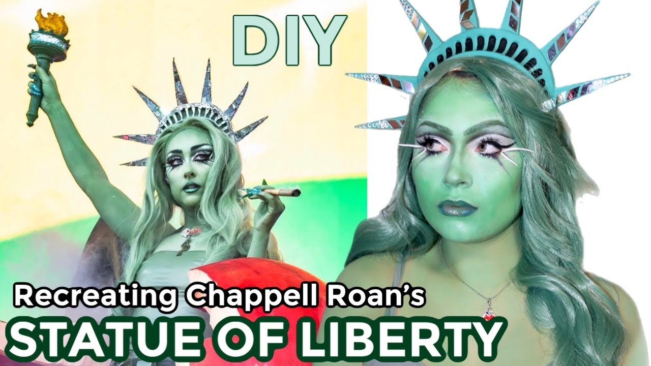Chappell Roan Statue of Liberty makeup tutorial + outfit DIY (Governor's Ball)