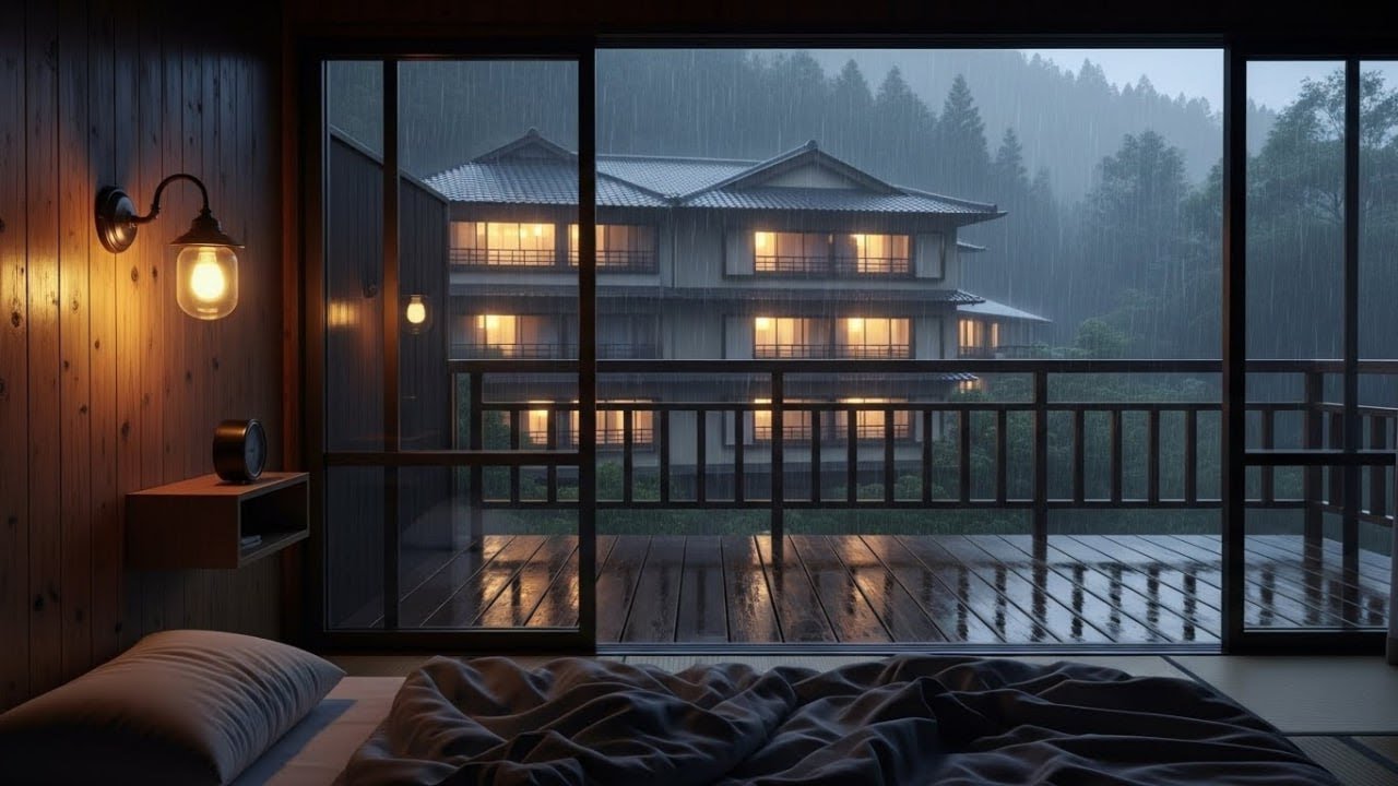 Heavy Night Rain in a Cozy Garden Bedroom 🌧 | Deep Sleep Ambience