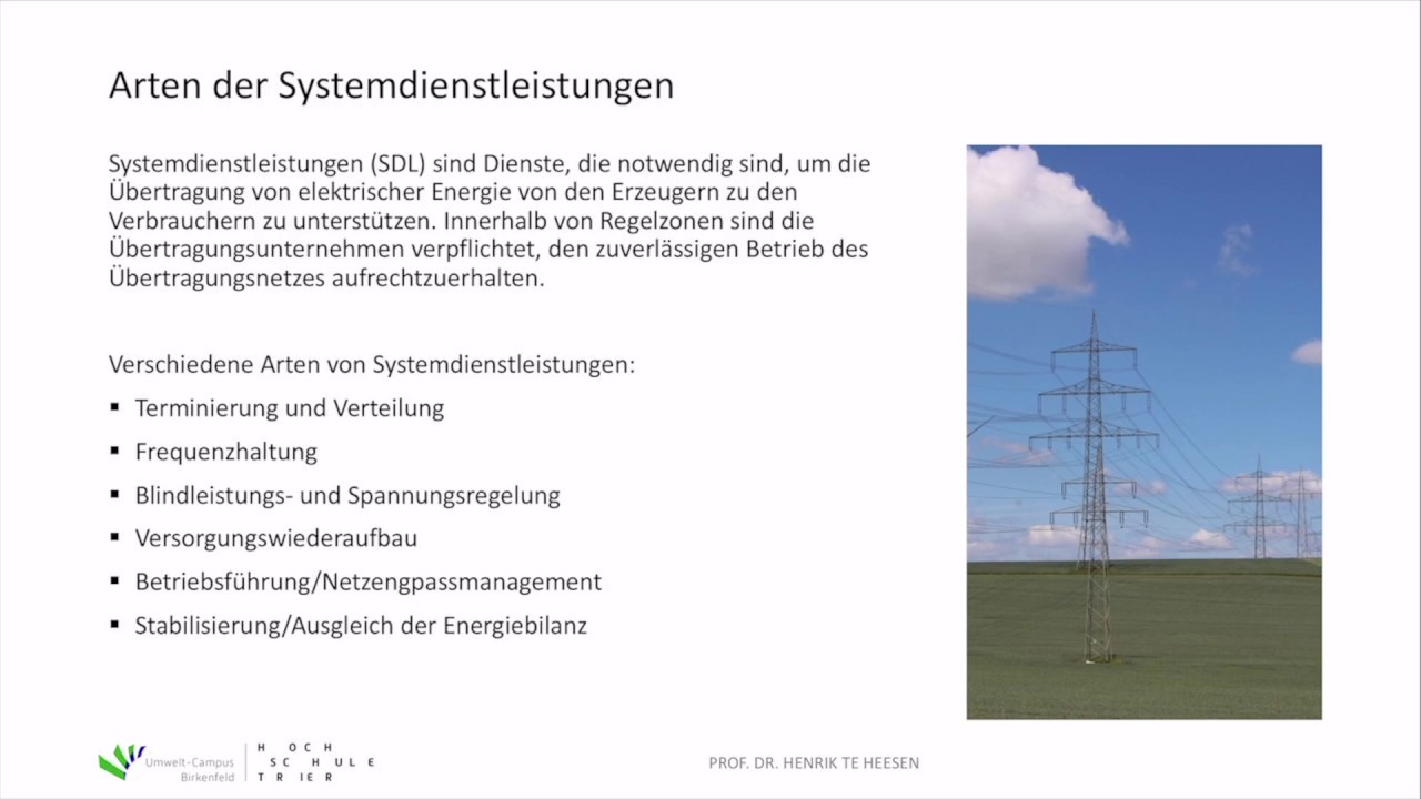 Energietechnik. 7 Energieerzeugung und Energienutzung. 7.5 Systemdienstleistungen