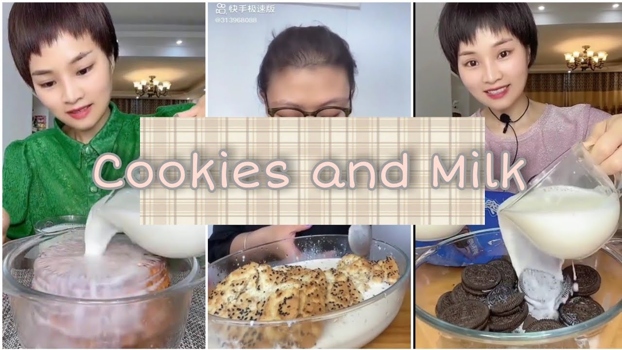 (ASMR) mukbangers eating COOKIES AND MILK *soaked* compilation ~!!