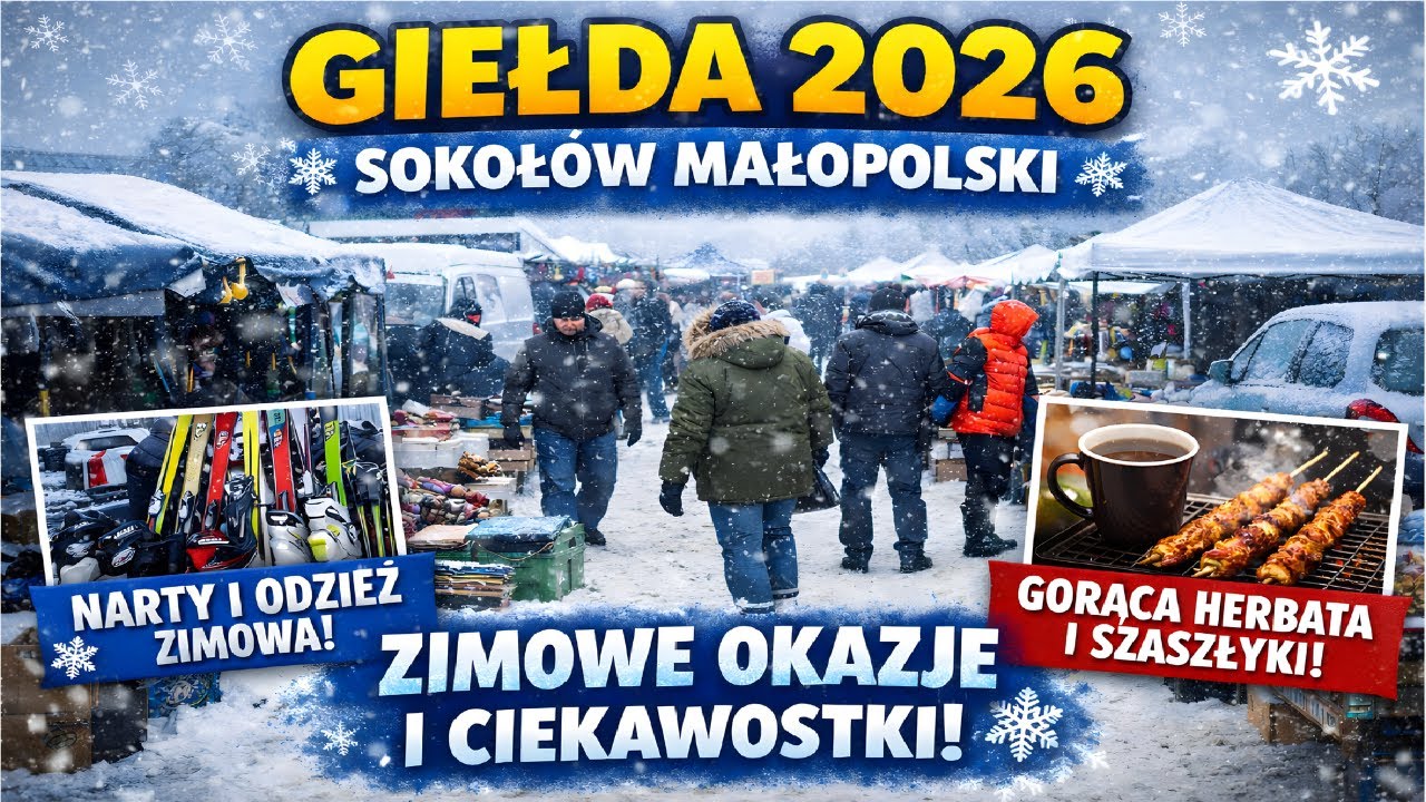 Pierwsza giełda w 2026 roku w Sokołowie Małopolskim ❄️ Zima, śnieg i giełdowe ciekawostki