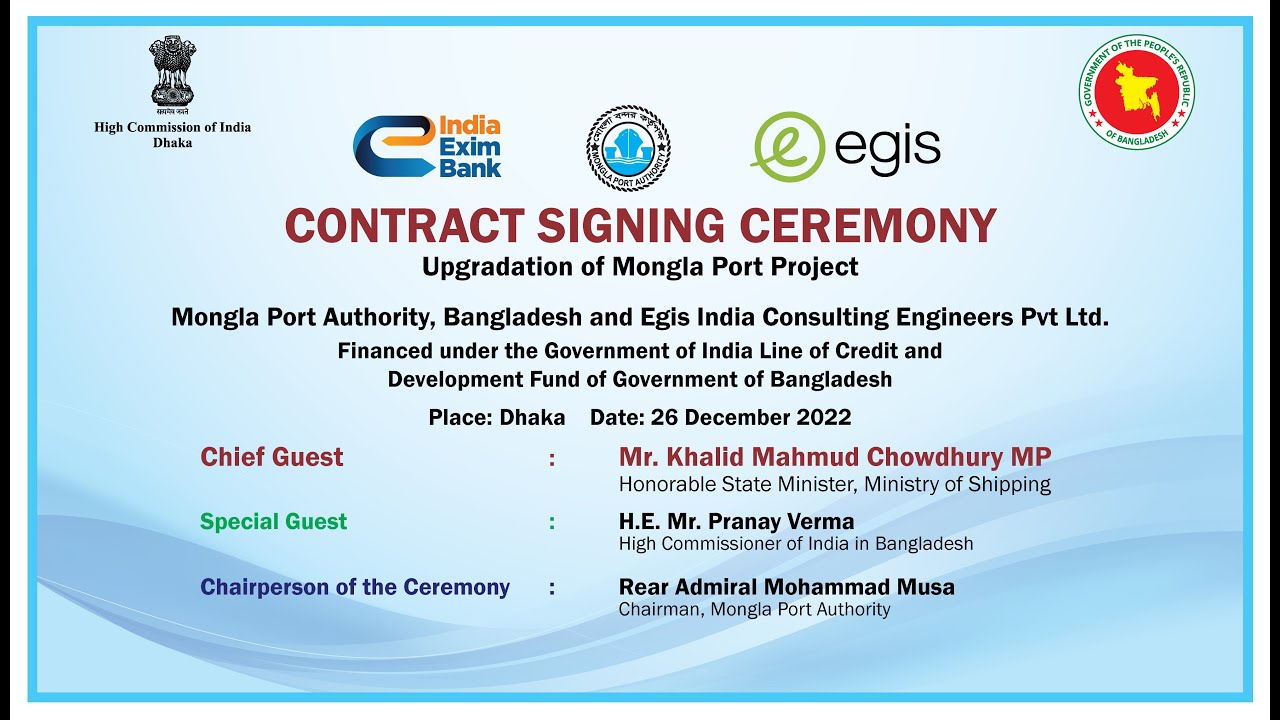 Contract Signing Ceremony - Upgradation of Mongla Port