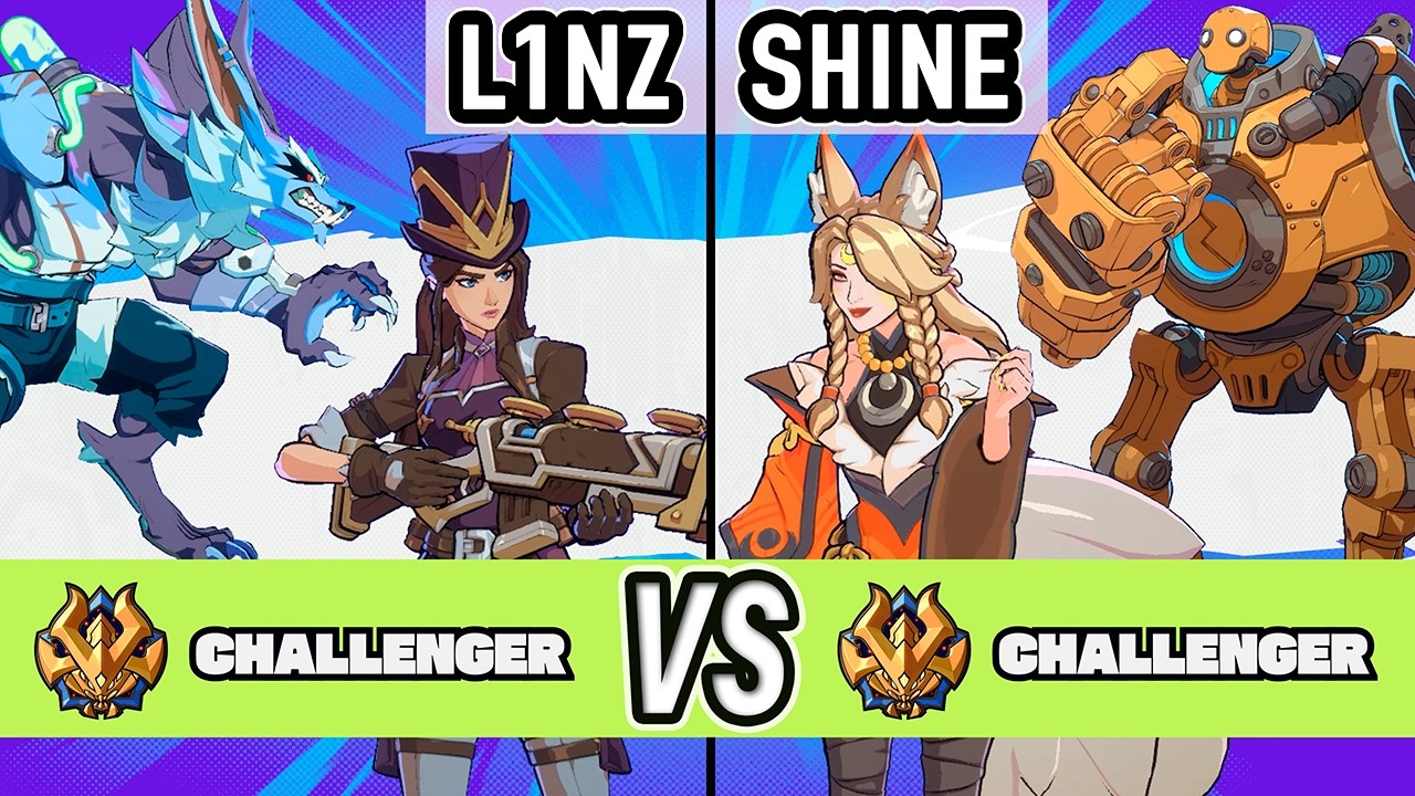 2XKO ▰ L1Nz (Caitlyn / Warwick) vs Shine (Ahri / Blitzcrank) ▰ High Level Gameplay