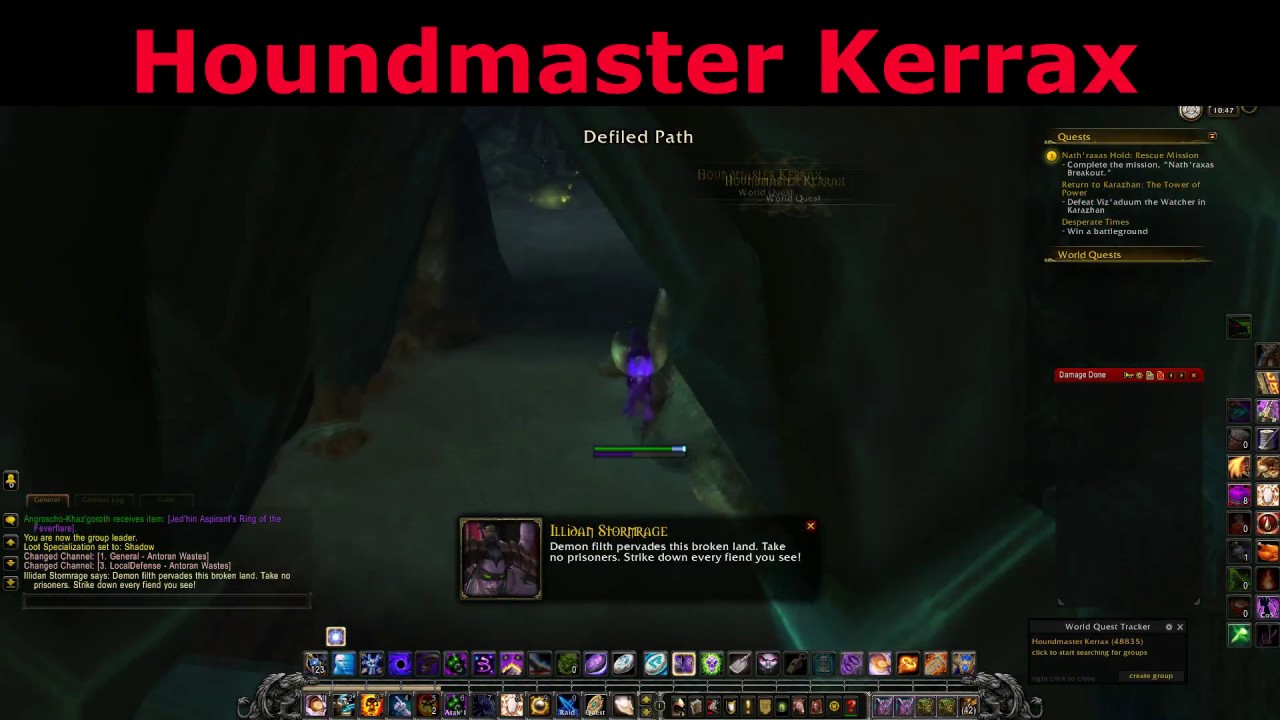 Houndmaster Kerrax Argus Antoran Wastes World Quest World of Warcraft