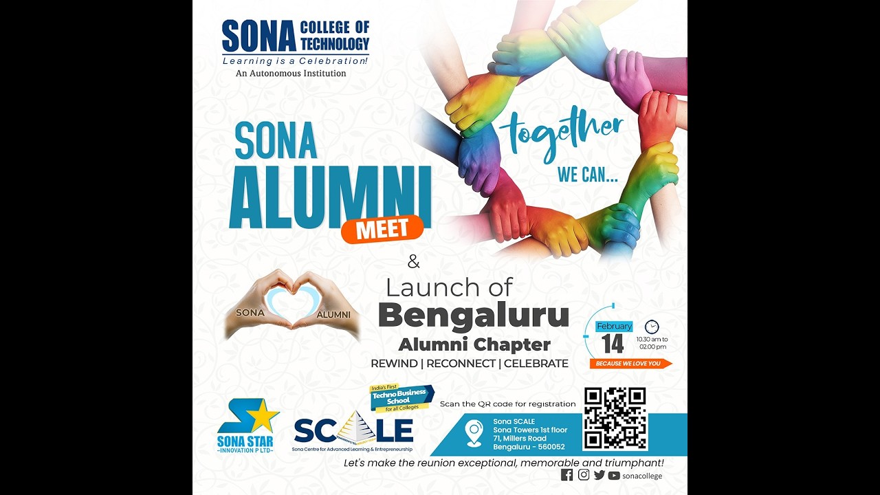 SONA Alumni Meet 2026 | Launch of Bengaluru Alumni Chapter | LIVE from Sona SCALE