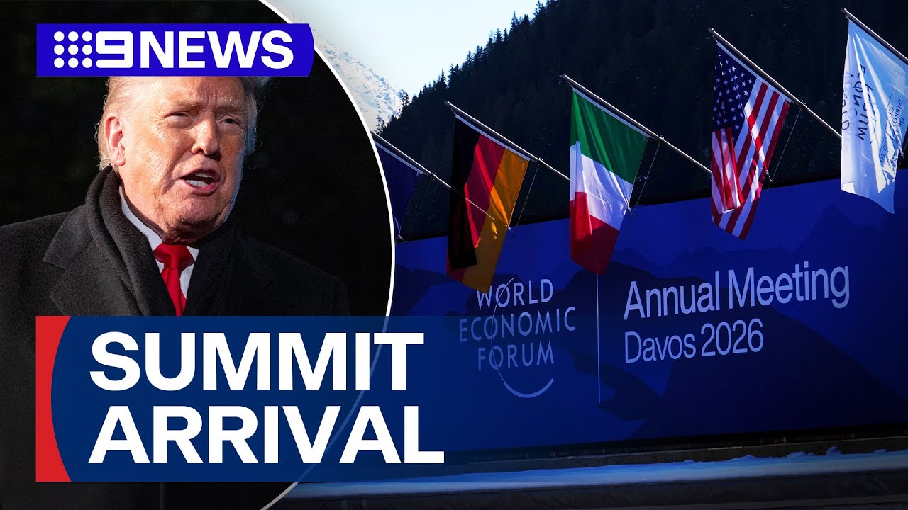 Trump heads to Davos for World Economic Forum | 9 News Australia